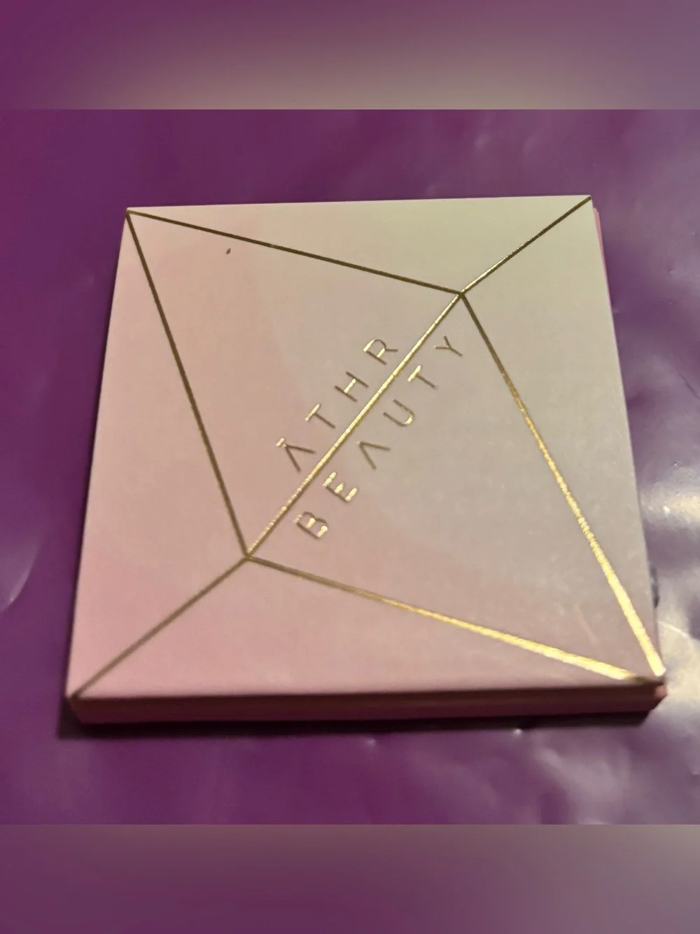 ATHR Beauty Pink Compact with Gold Geometric Detail